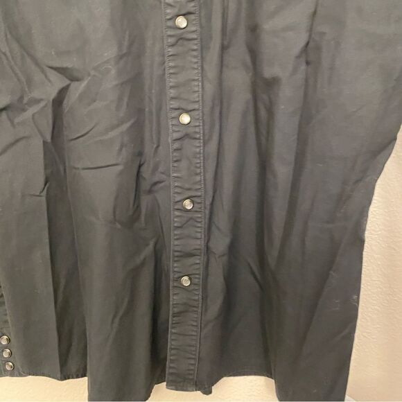 Express Pearl Snap Button Down Western Style Long Sleeve dress Shirt black L - Picture 5 of 8